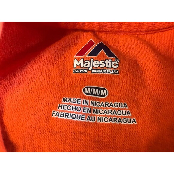 Baltimore Orioles Maryland State Flag Bird T-Shirt Adult Medium Majestic MLB - Picture 4 of 5